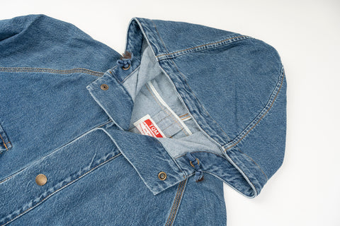 Dead-Stock Denim Parka "Curzio" [STRONG STONE WASHED]