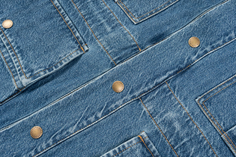 Dead-Stock Denim Parka "Curzio" [STRONG STONE WASHED]