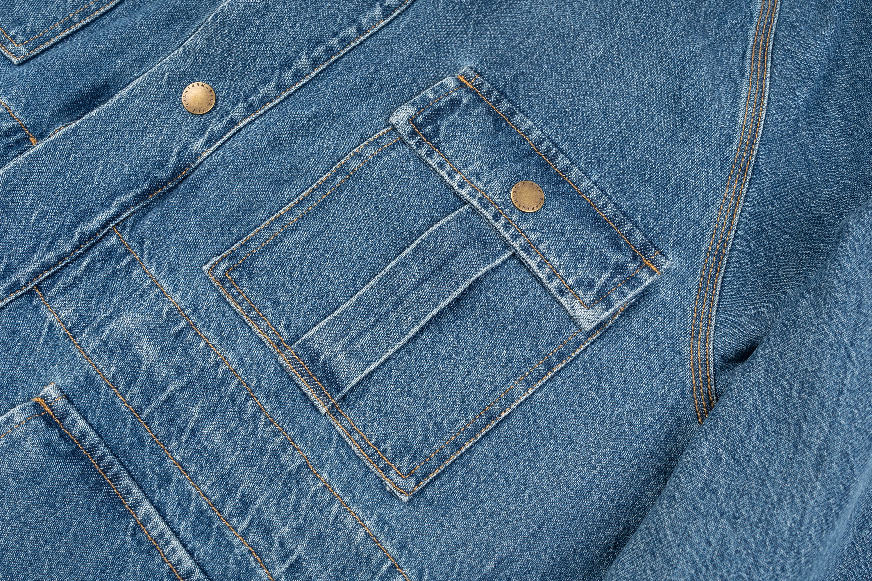 Dead-Stock Denim Parka "Curzio" [STRONG STONE WASHED]