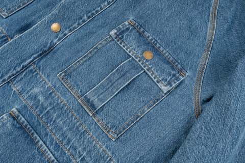 Dead-Stock Denim Parka "Curzio" [STRONG STONE WASHED]