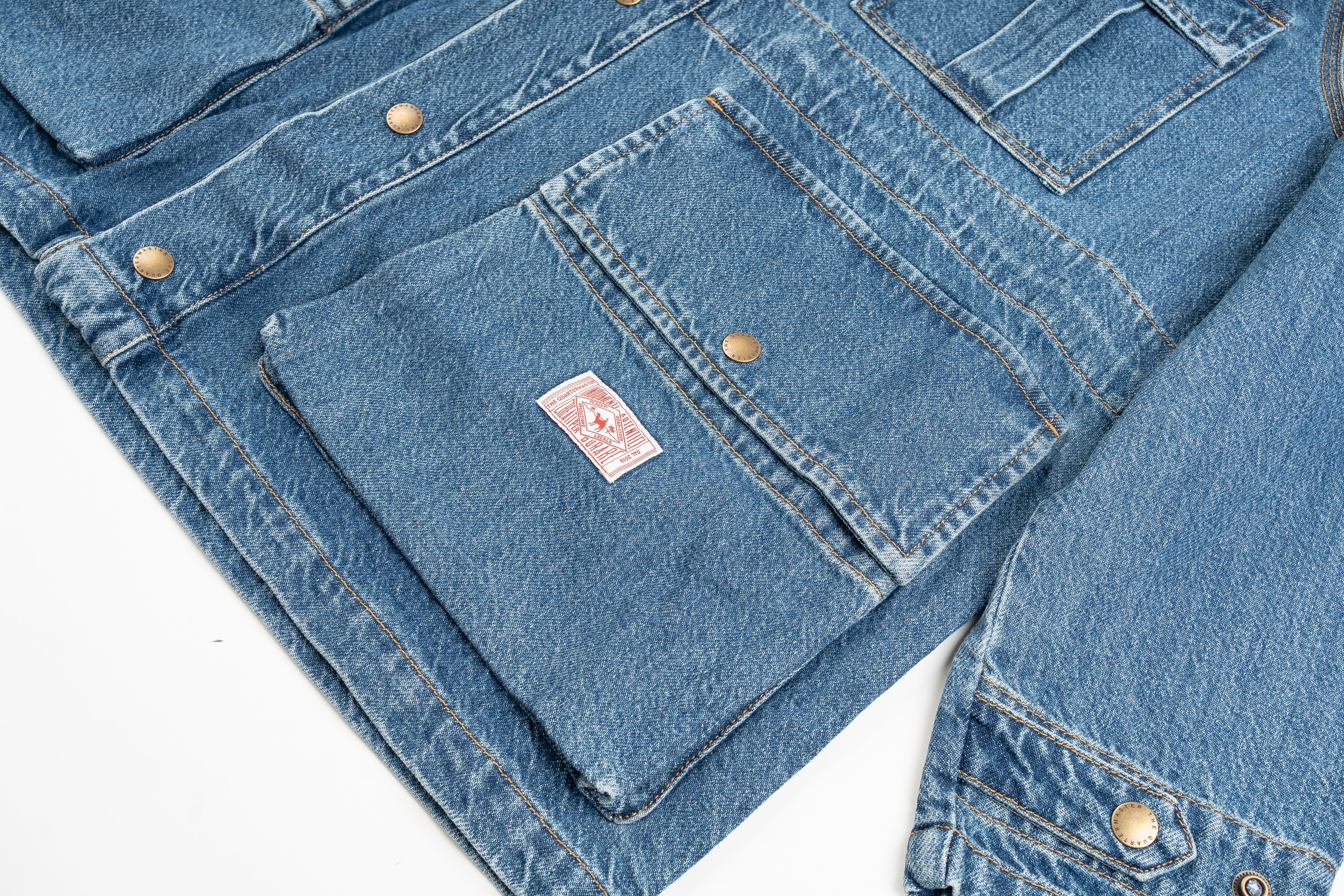 Dead-Stock Denim Parka "Curzio" [STRONG STONE WASHED]