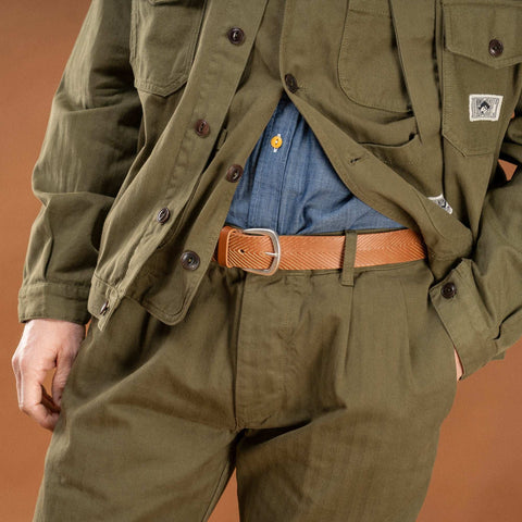 Fisherman vest OLIVE 100% cotone HBT