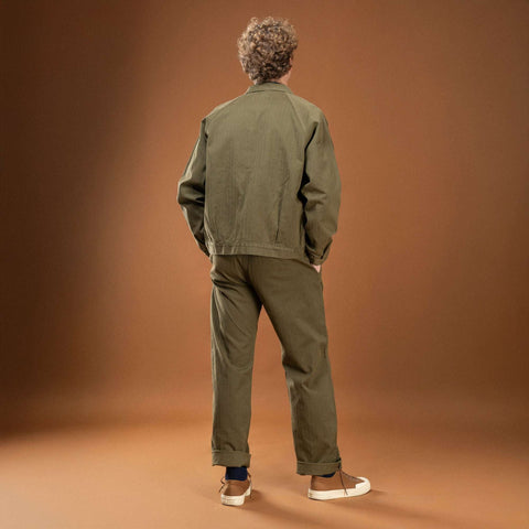 French Chino OLIVE 100% cotone HBT