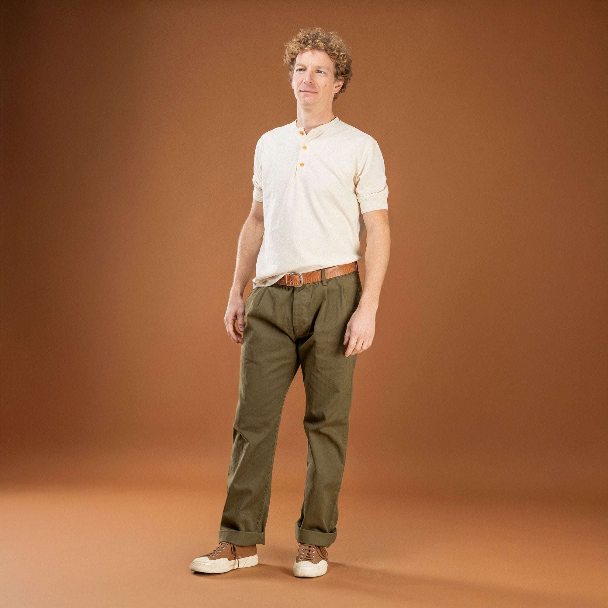 Henley NATURAL 100% cotone