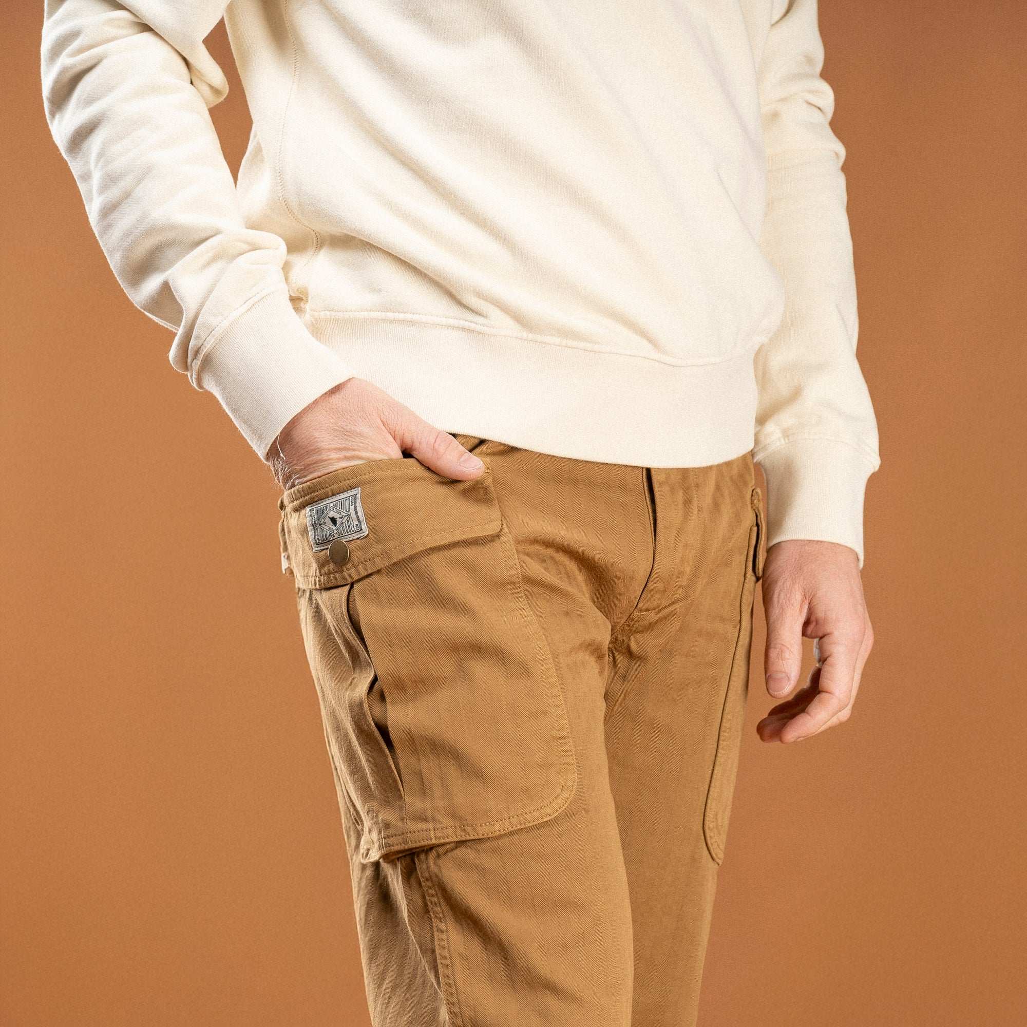 Cargo Trousers TABACCO 100% cotone HBT
