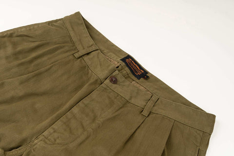 French Chino OLIVE 100% cotone HBT