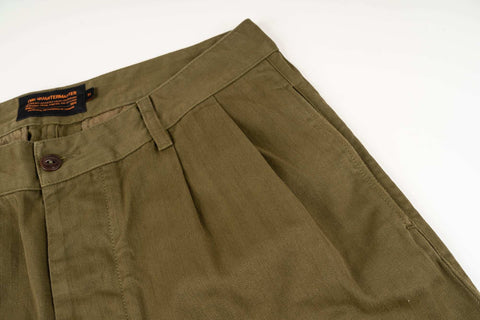 French Chino OLIVE 100% cotone HBT