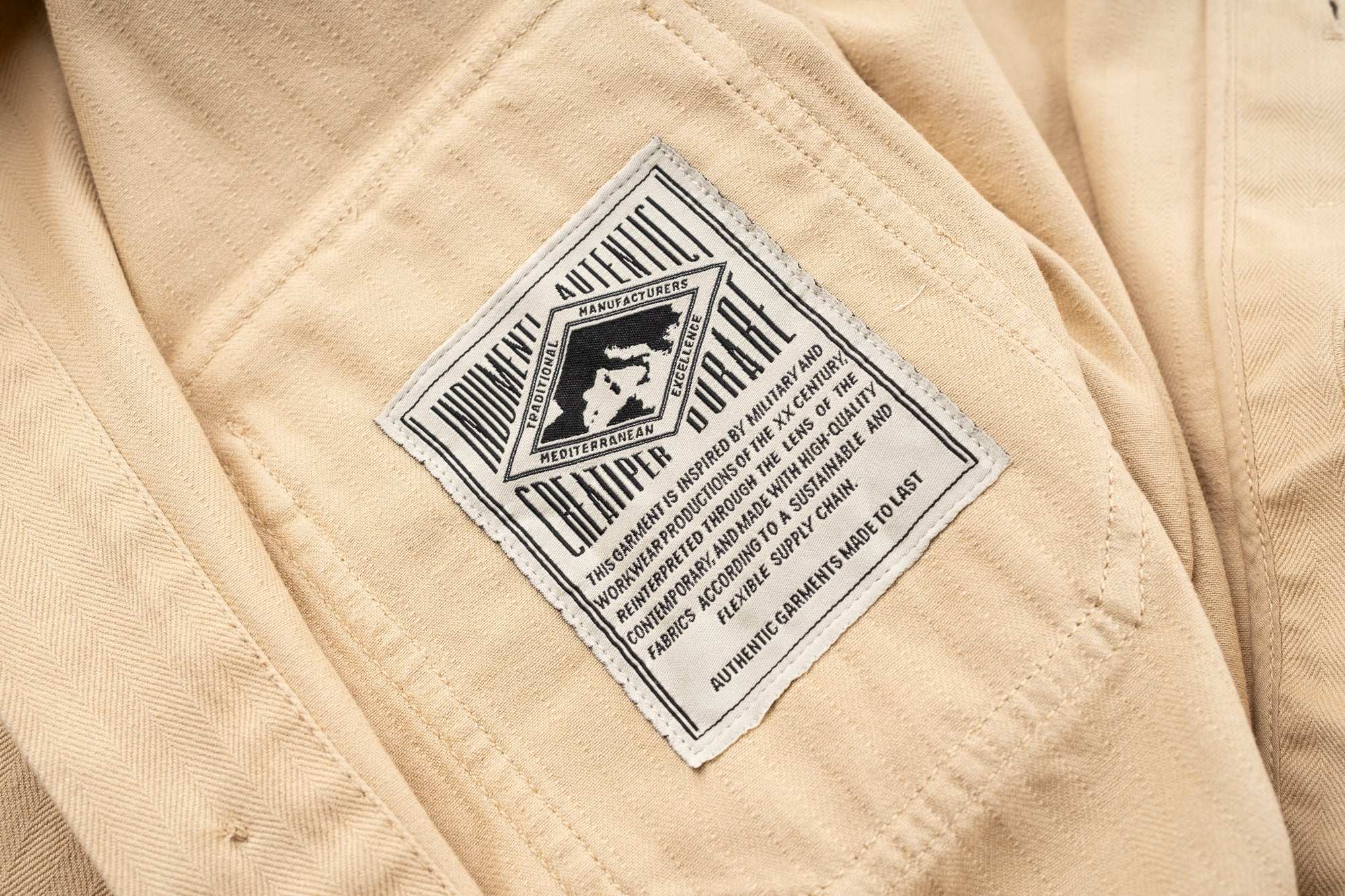 Italian Work Jacket 100% KHAKI cotone HBT