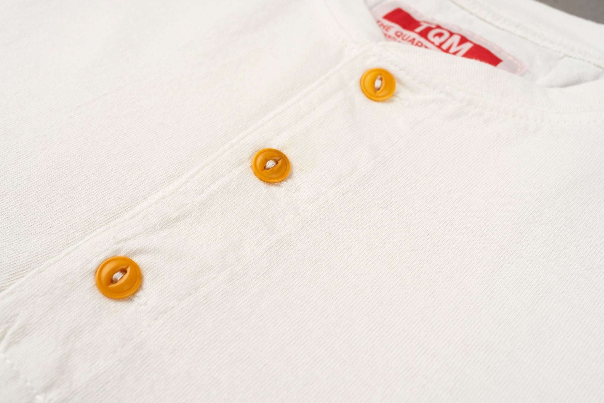 Henley WHITE 100% cotone