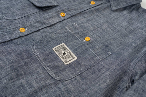Camicia chambray GREY 100% cotone
