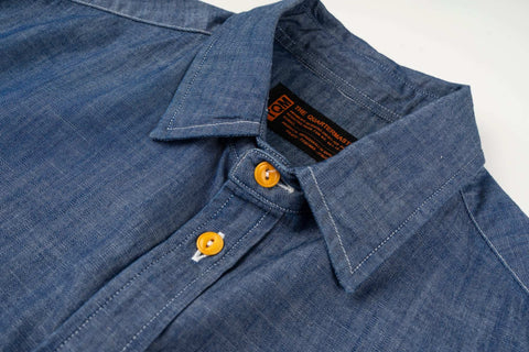 Camicia chambray BLUE 100% cotone