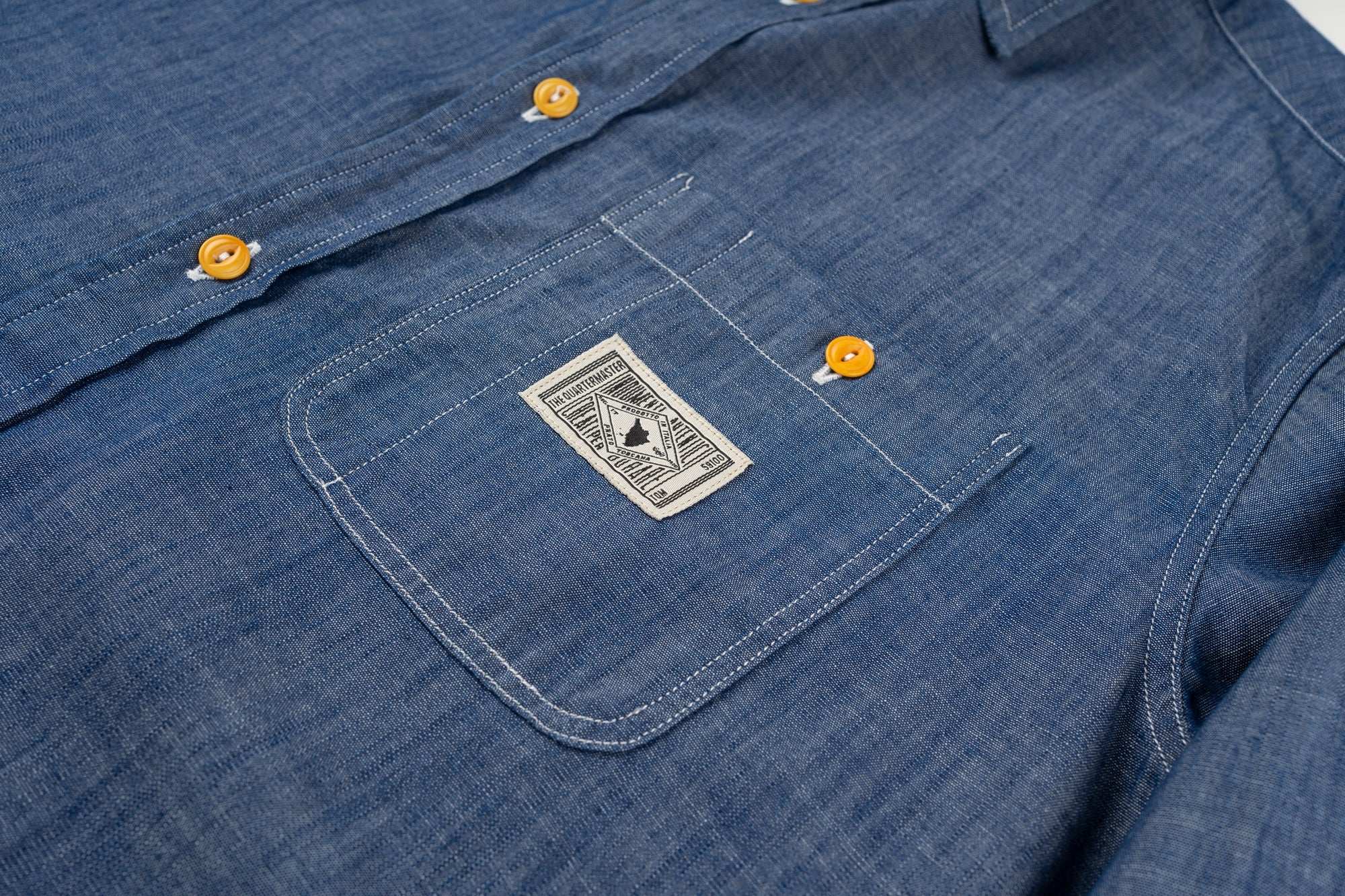 Camicia chambray BLUE 100% cotone