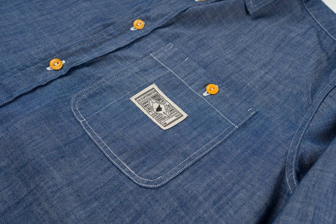 Camicia chambray BLUE 100% cotone