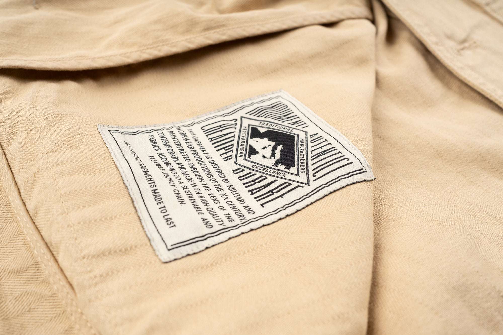Fisherman vest KHAKI 100% cotone HBT