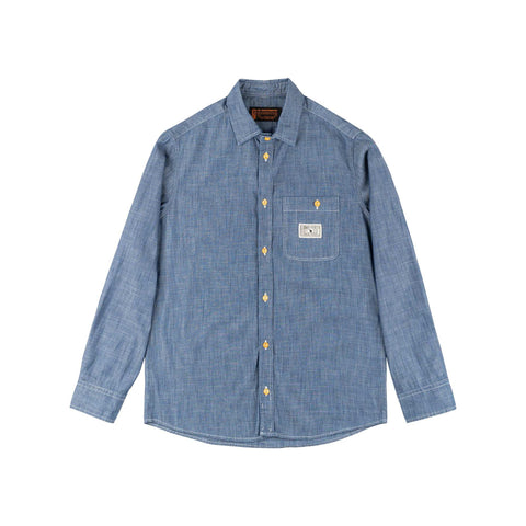 Camicia chambray BLUE 100% cotone