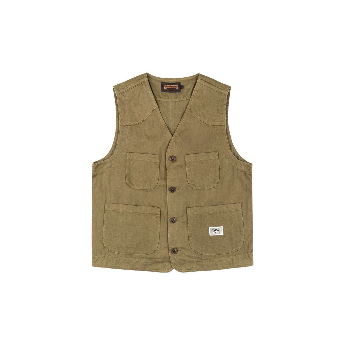 Fisherman vest OLIVE 100% cotone HBT