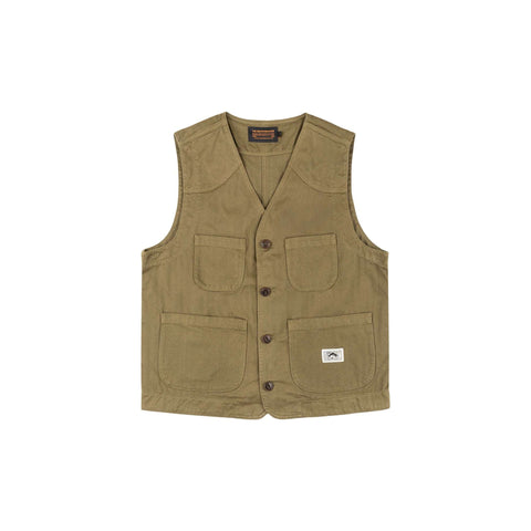 Fisherman vest OLIVE 100% cotone HBT
