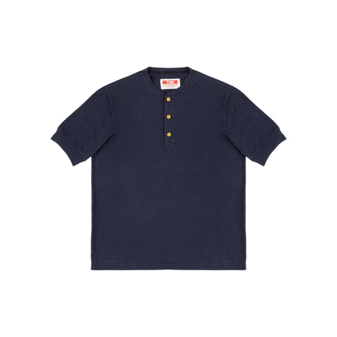 Henley NAVY 100% cotone