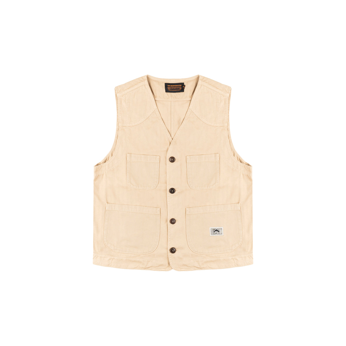 Fisherman vest KHAKI 100% cotone HBT
