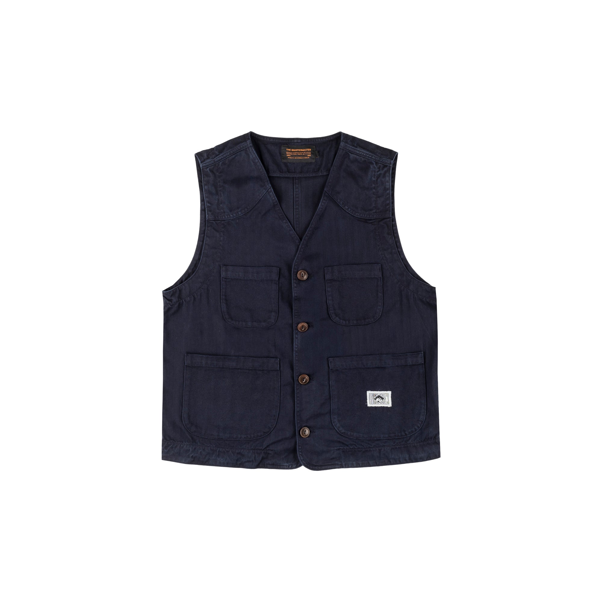 Fisherman vest NAVY 100% cotone HBT