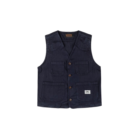 Fisherman vest NAVY 100% cotone HBT